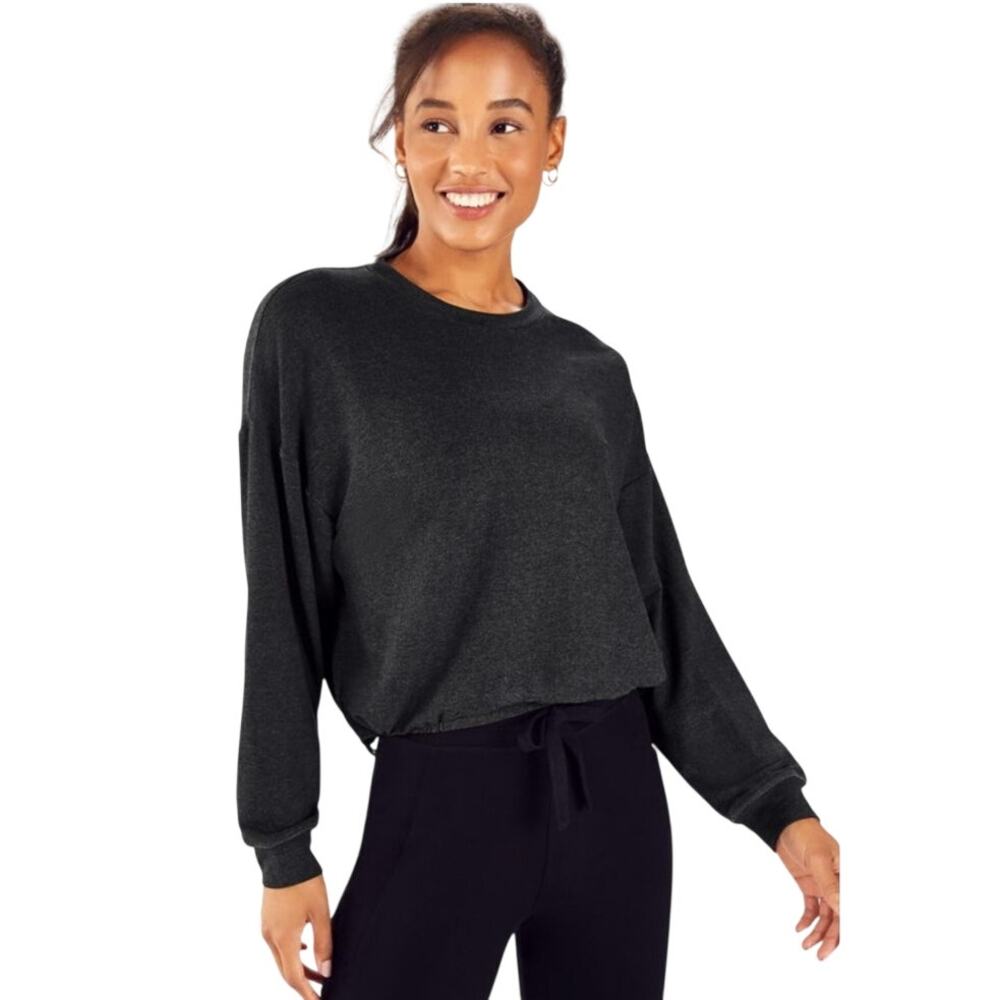 Fabletics Luxe Cinched Pullover Size Medium Dark Gray